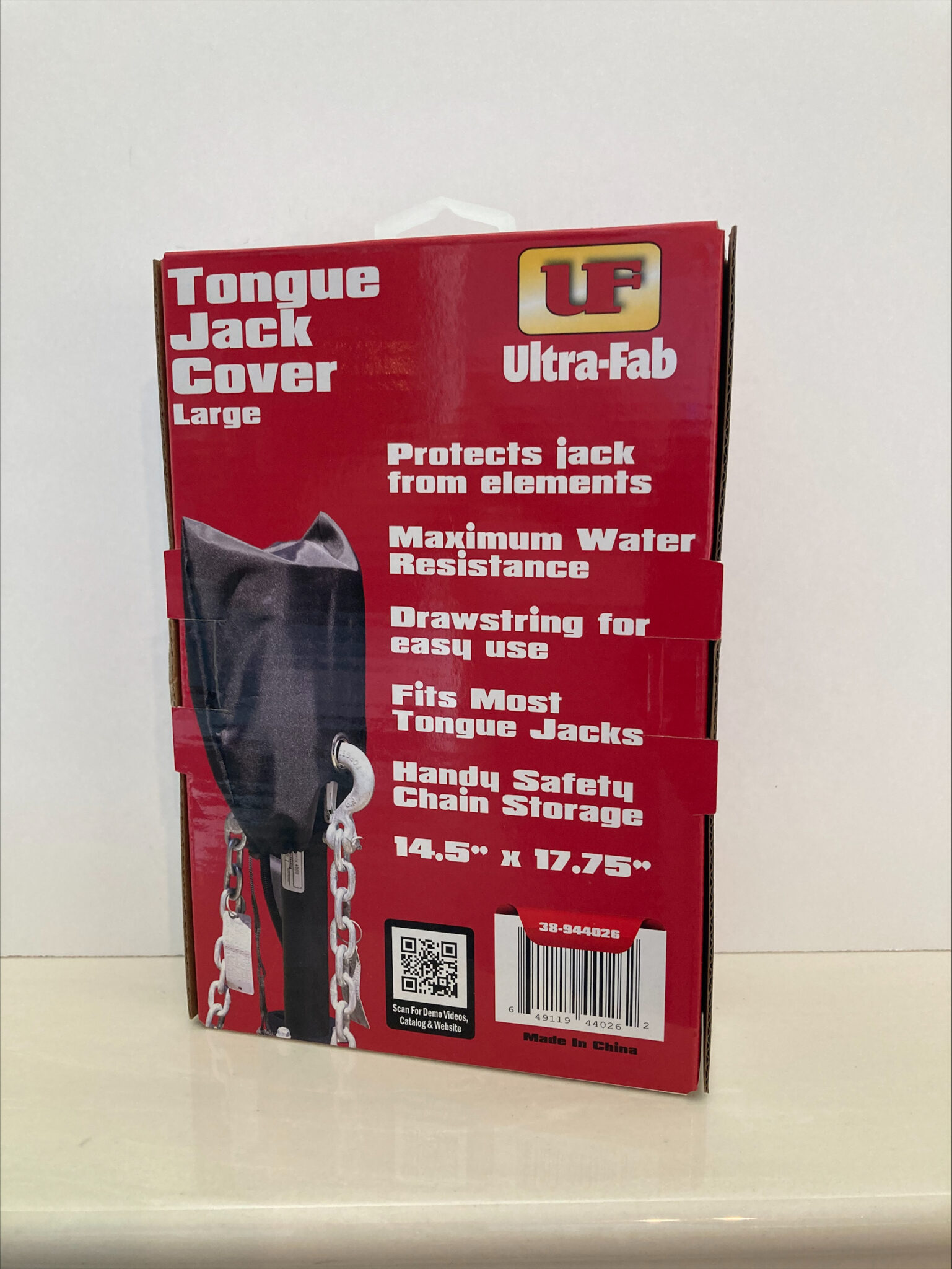 Tongue Jack Cover w/ Safety Chain Storage Hitchport, LLC